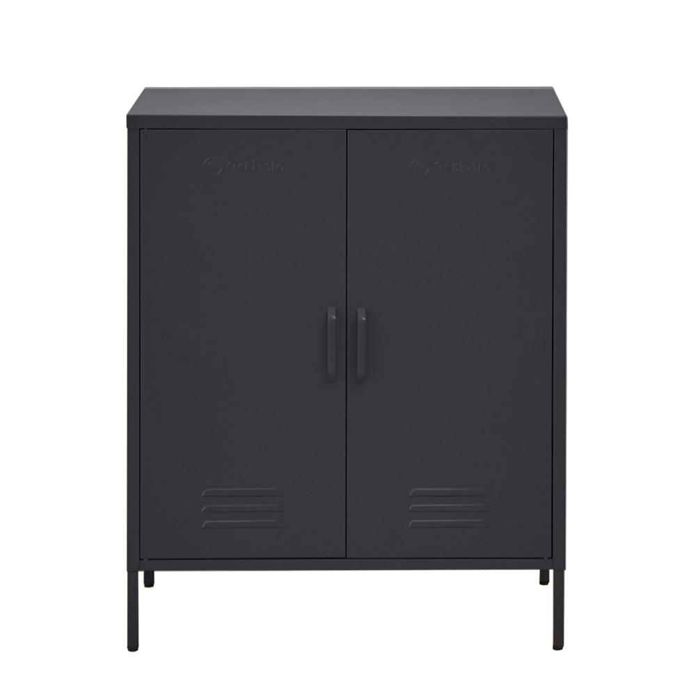 Industrial Series Highset Double Locker Sideboard Buffet Cabinet - Charcoal Homecoze