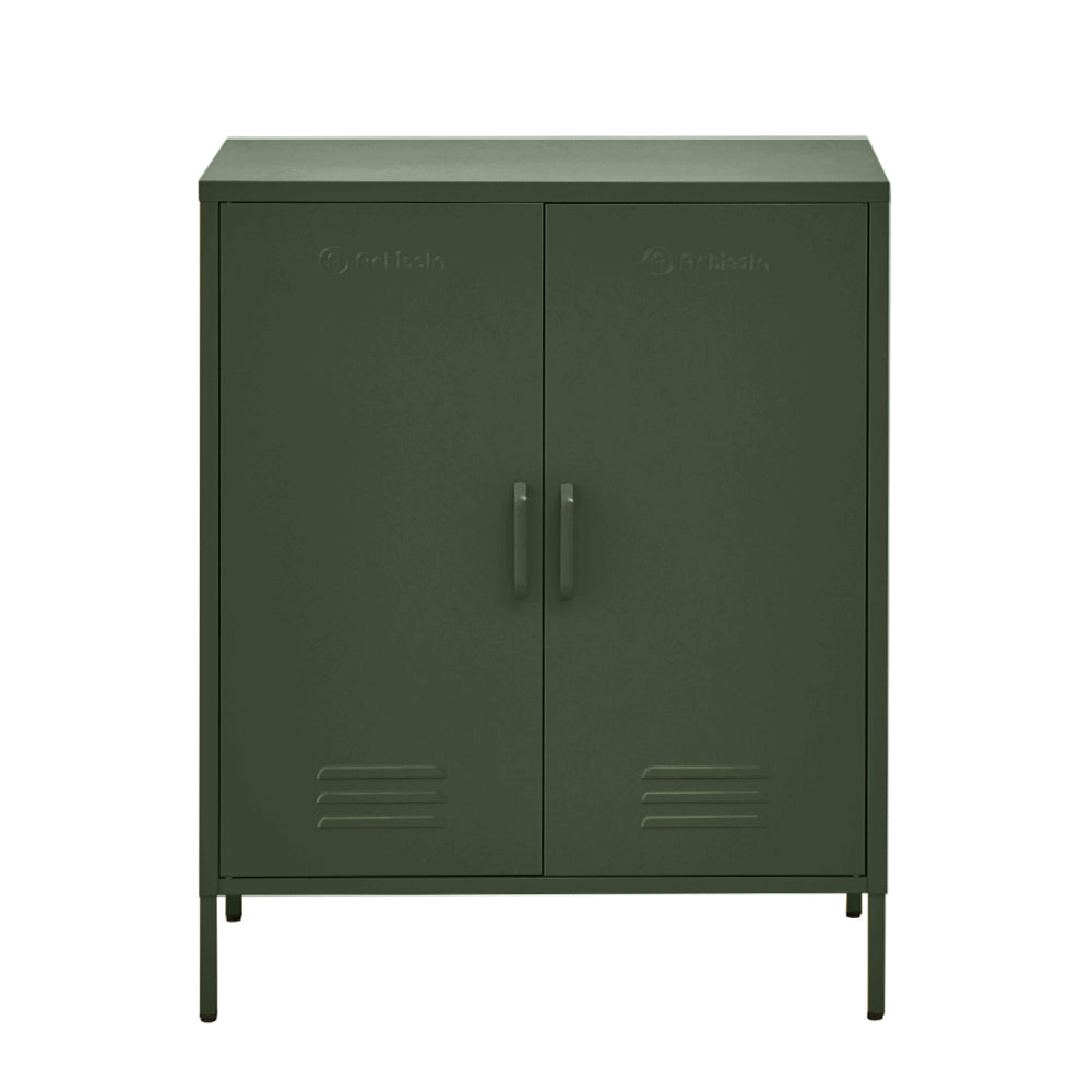 Industrial Series Highset Double Locker Sideboard Buffet Cabinet - Green Homecoze