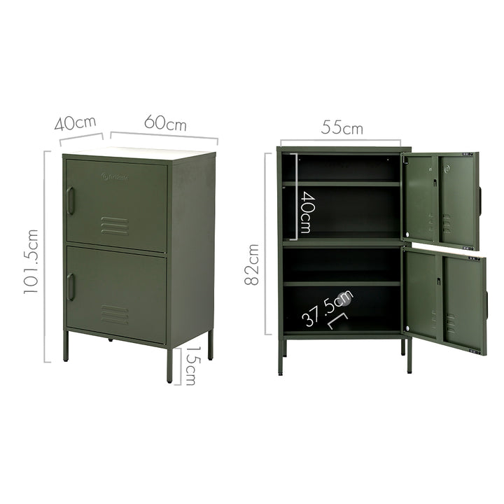 Industrial Series Double Locker Storage Cabinet - Green Homecoze