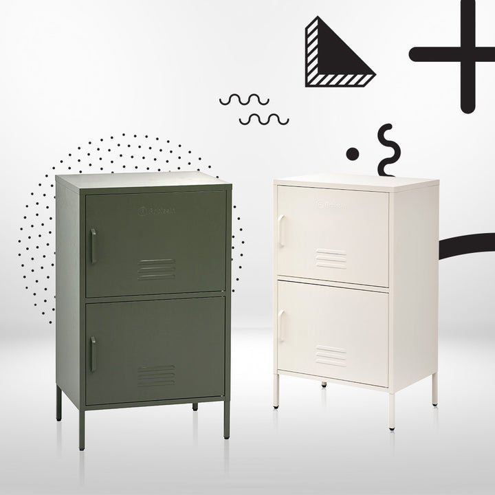 Industrial Series Double Locker Storage Cabinet - Green Homecoze