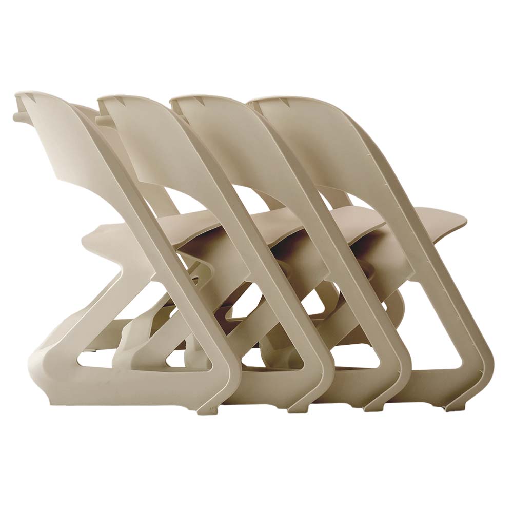 Nordic Artistic Style Stackable Chairs Set of 4 - Beige - Homecoze