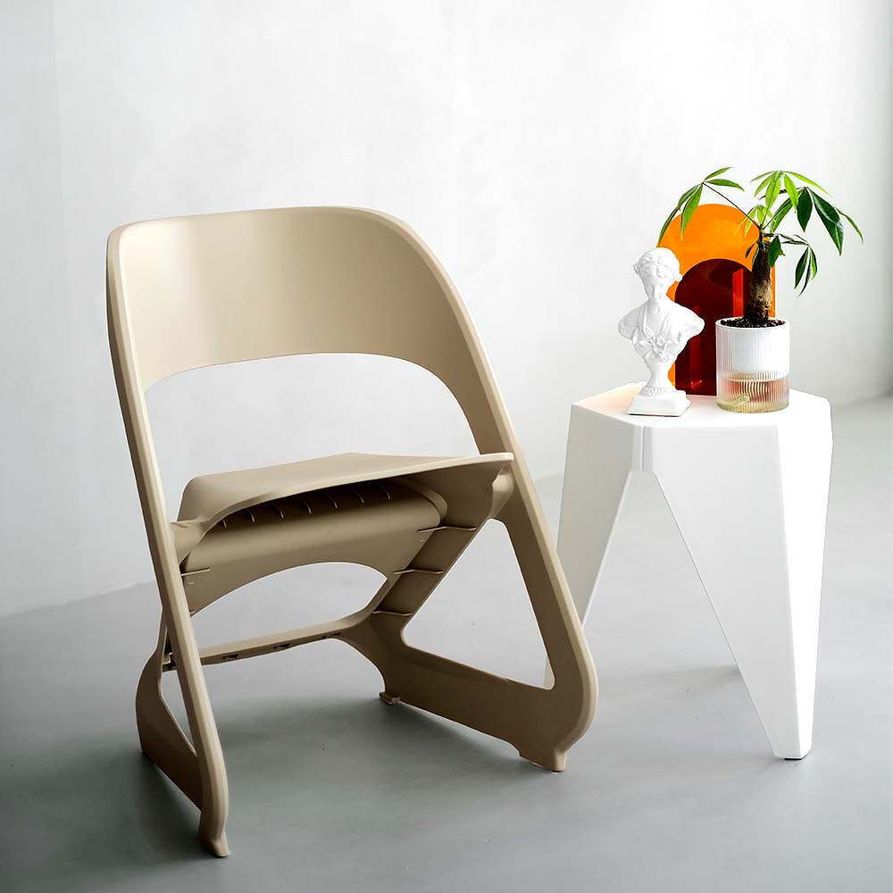 Nordic Artistic Style Stackable Chairs Set of 4 - Beige - Homecoze