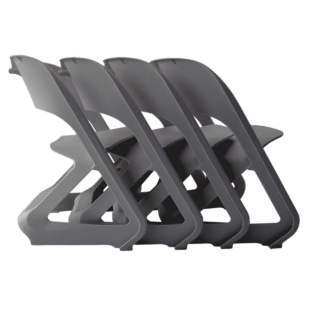 Nordic Artistic Style Stackable Chairs Set of 4 - Grey Homecoze