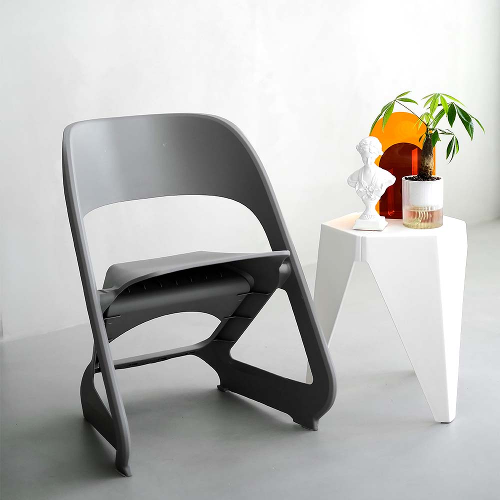 Nordic Artistic Style Stackable Chairs Set of 4 - Grey - Homecoze