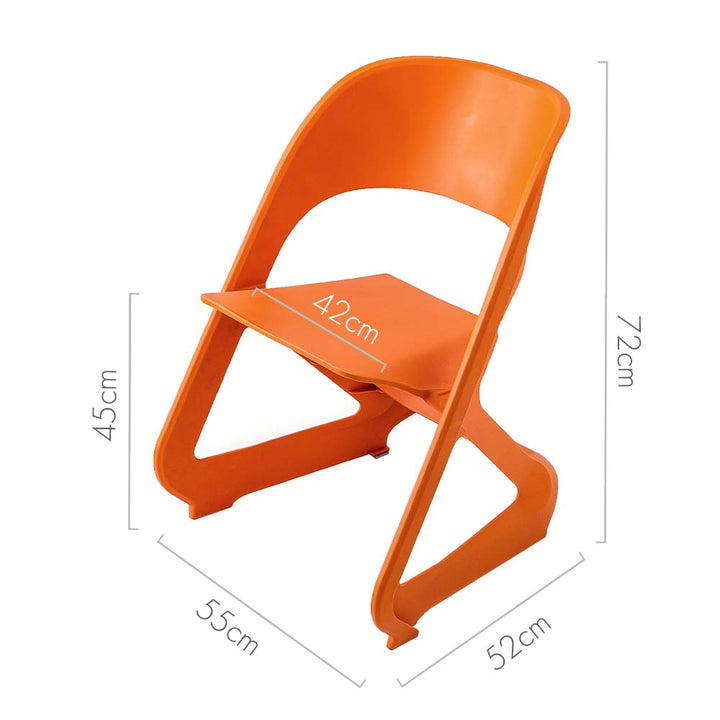 Nordic Artistic Style Stackable Chairs Set of 4 - Orange Homecoze