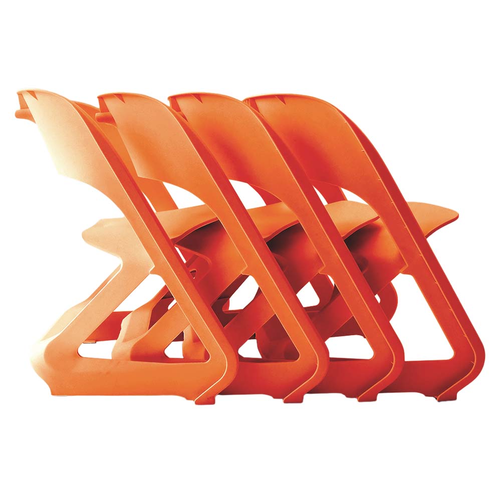 Nordic Artistic Style Stackable Chairs Set of 4 - Orange - Homecoze
