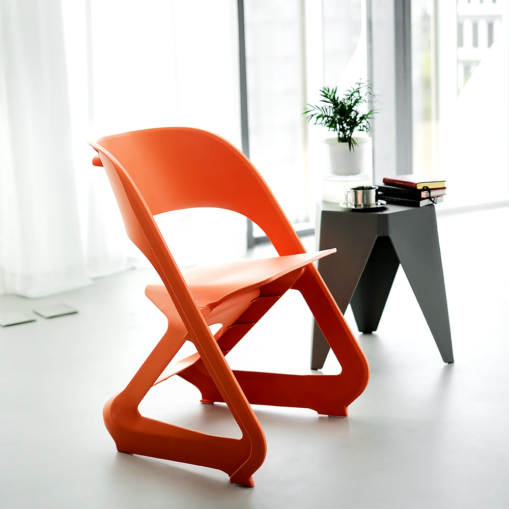 Nordic Artistic Style Stackable Chairs Set of 4 - Orange - Homecoze