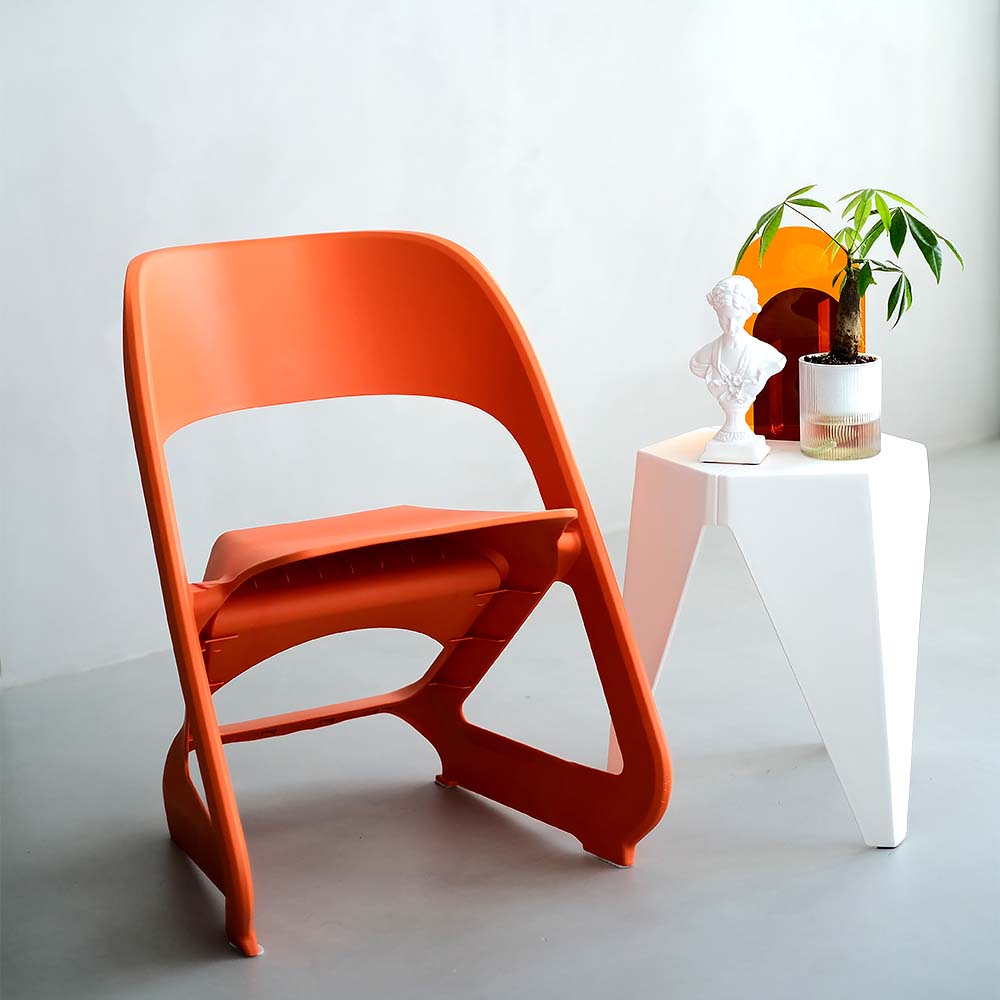 Nordic Artistic Style Stackable Chairs Set of 4 - Orange - Homecoze