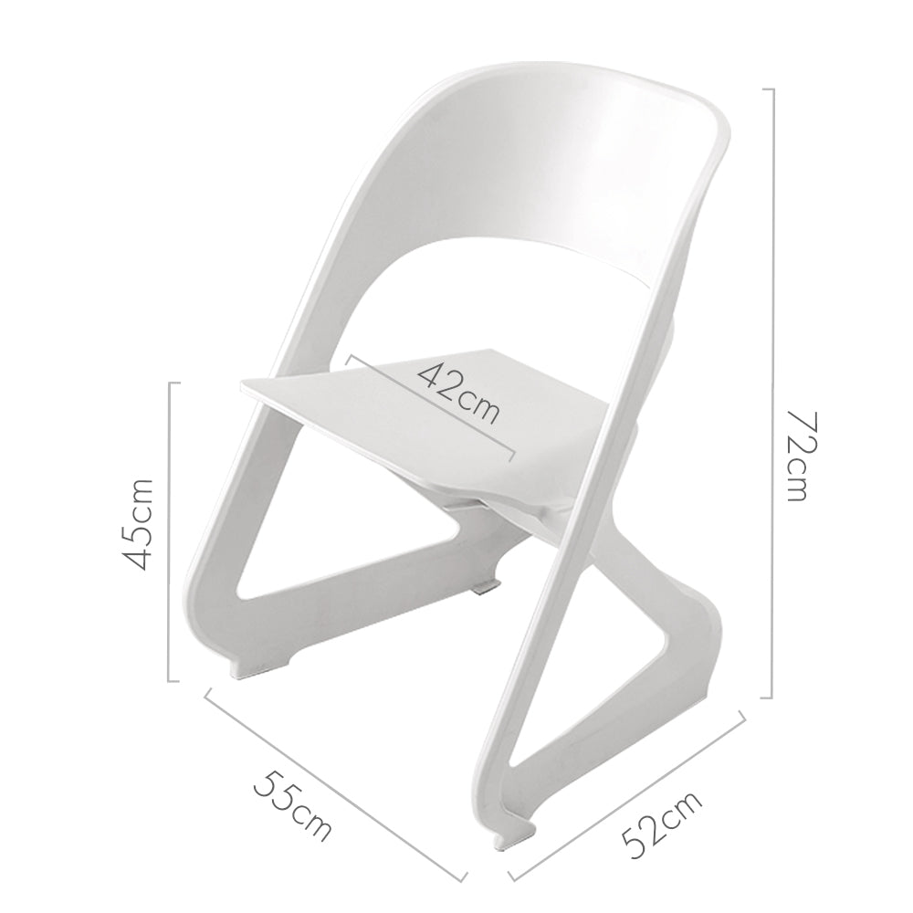 Nordic Artistic Style Stackable Chairs Set of 4 - White - Homecoze