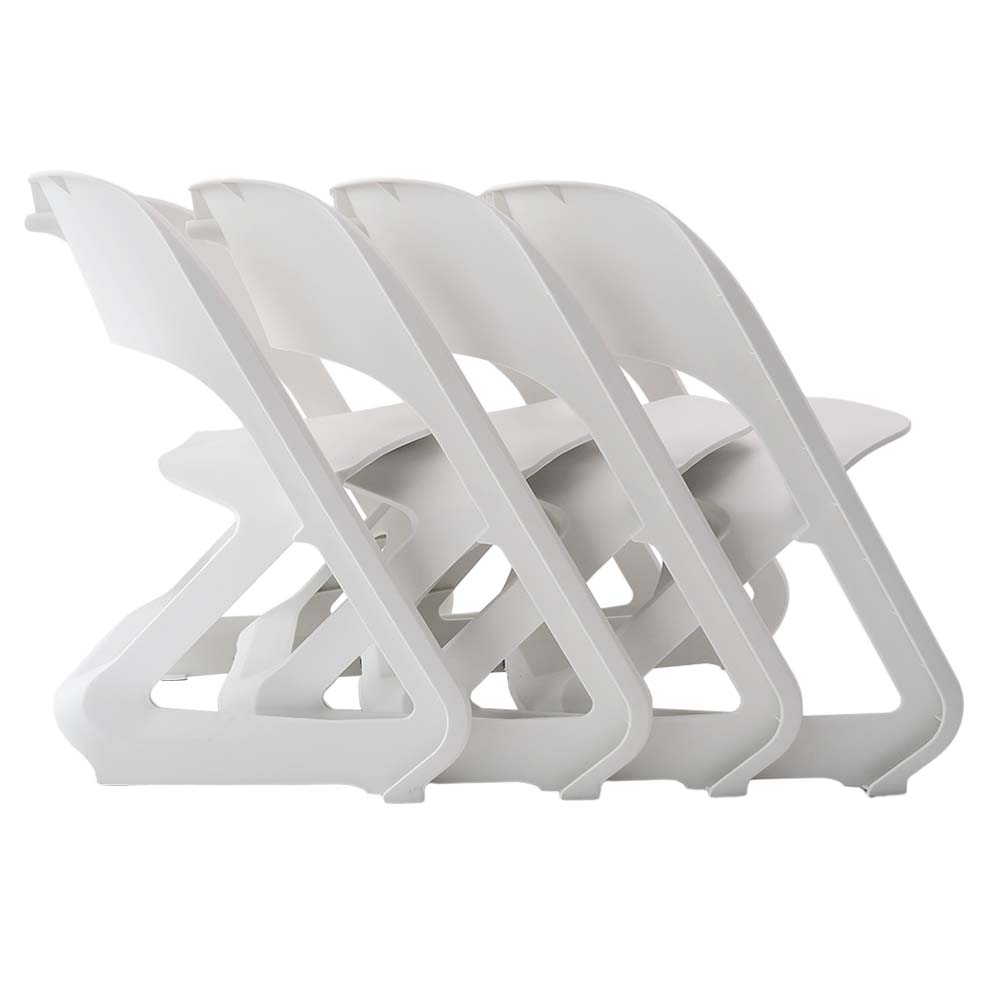 Nordic Artistic Style Stackable Chairs Set of 4 - White Homecoze