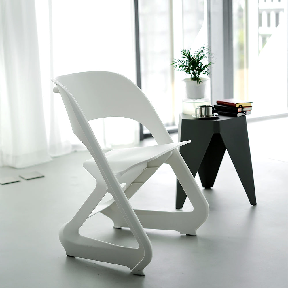 Nordic Artistic Style Stackable Chairs Set of 4 - White - Homecoze