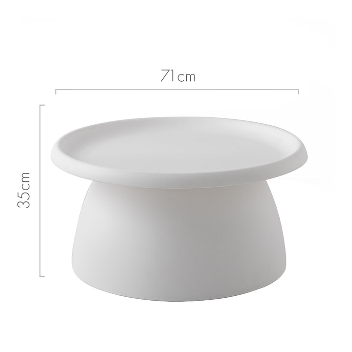 Coffee Table Mushroom 'Top-Hat' Nordic Style 70cm - White Homecoze