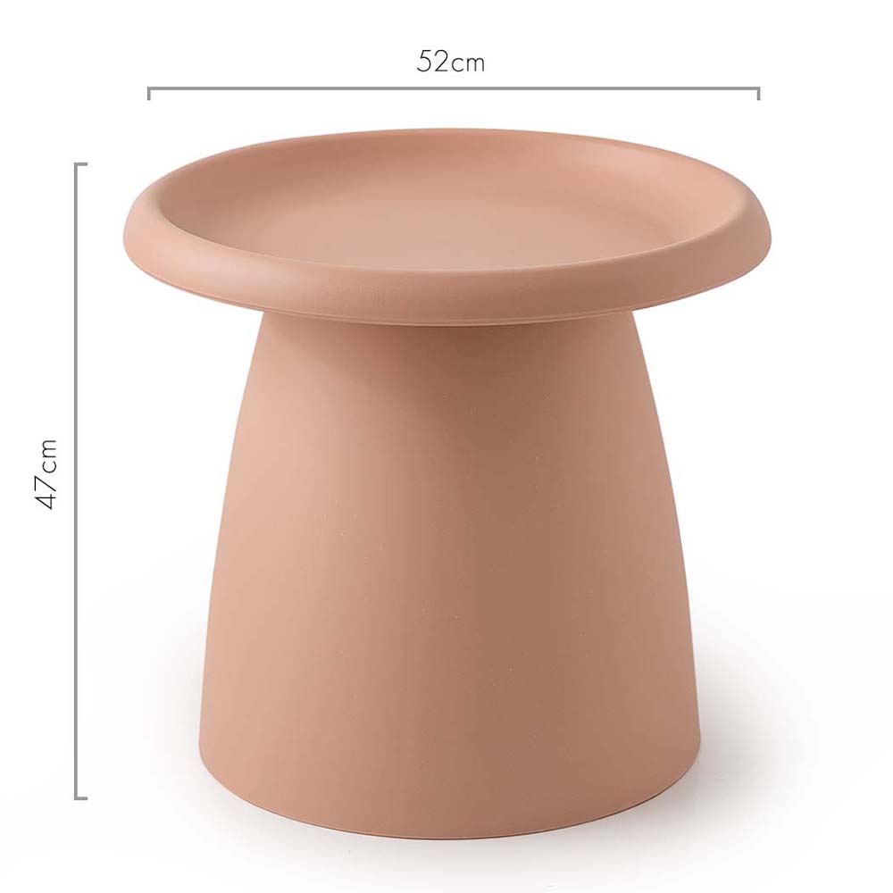 Side Table Mushroom 'Top-Hat' Nordic Style 50cm - Pink Homecoze