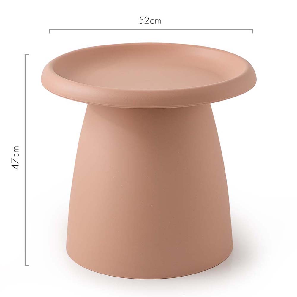 Side Table Mushroom 'Top-Hat' Nordic Style 52cm - Pink - Homecoze