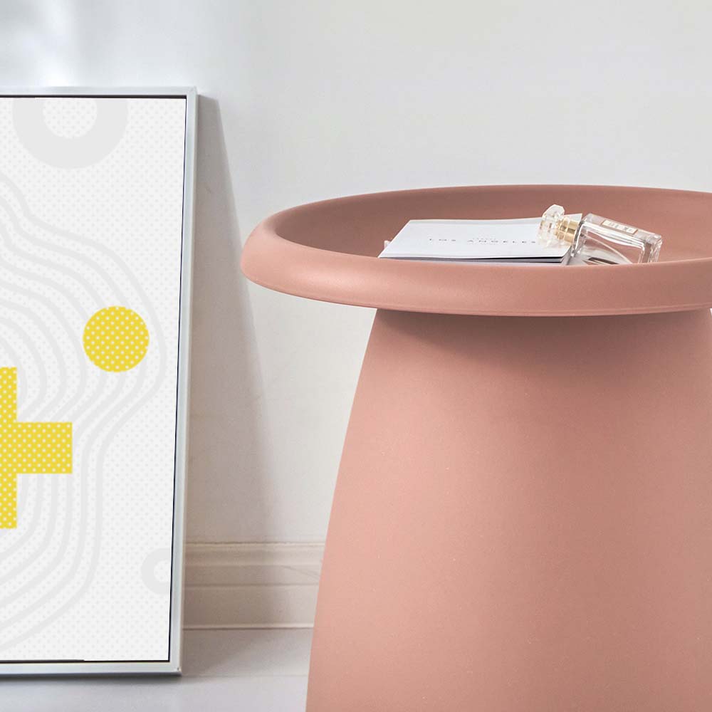 Side Table Mushroom 'Top-Hat' Nordic Style 52cm - Pink - Homecoze