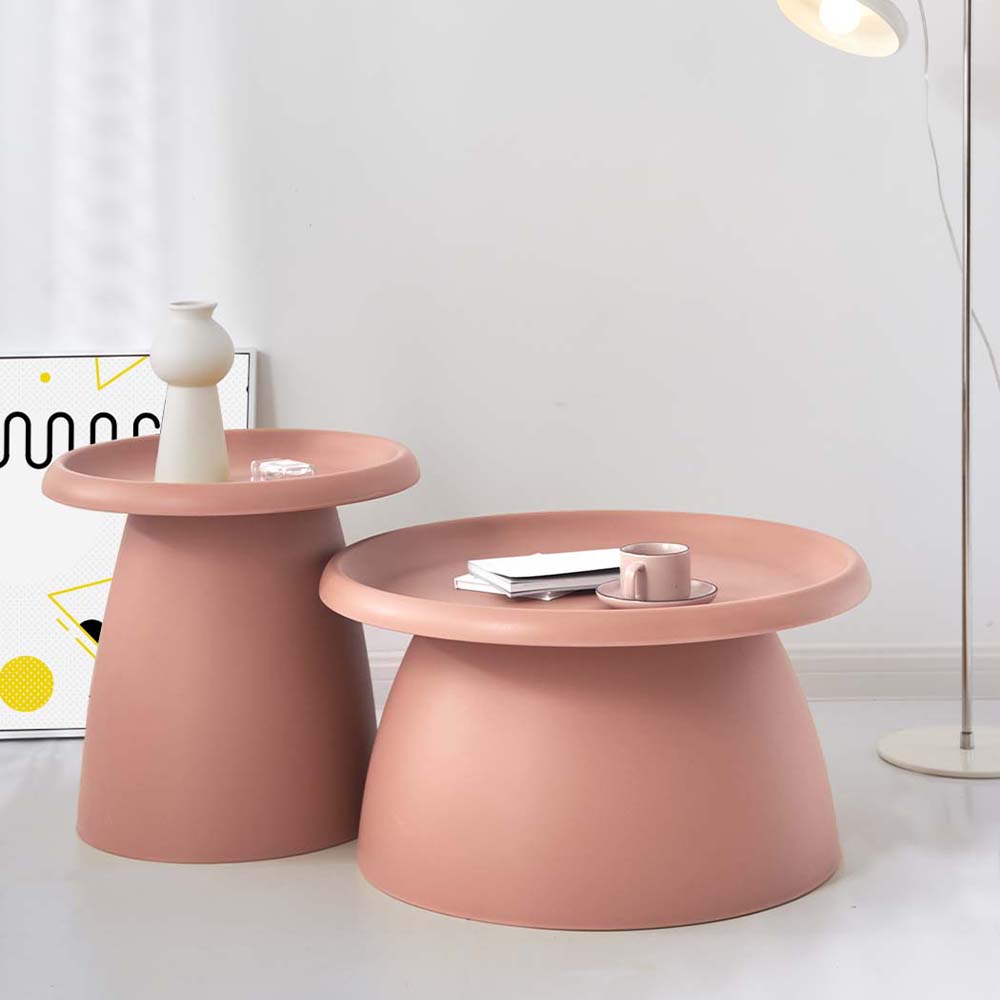 Side Table Mushroom 'Top-Hat' Nordic Style 52cm - Pink - Homecoze