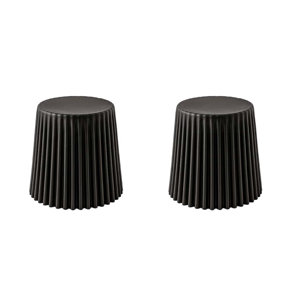 Cupcake Stools Set of 2 Stackable Seating - Black Homecoze