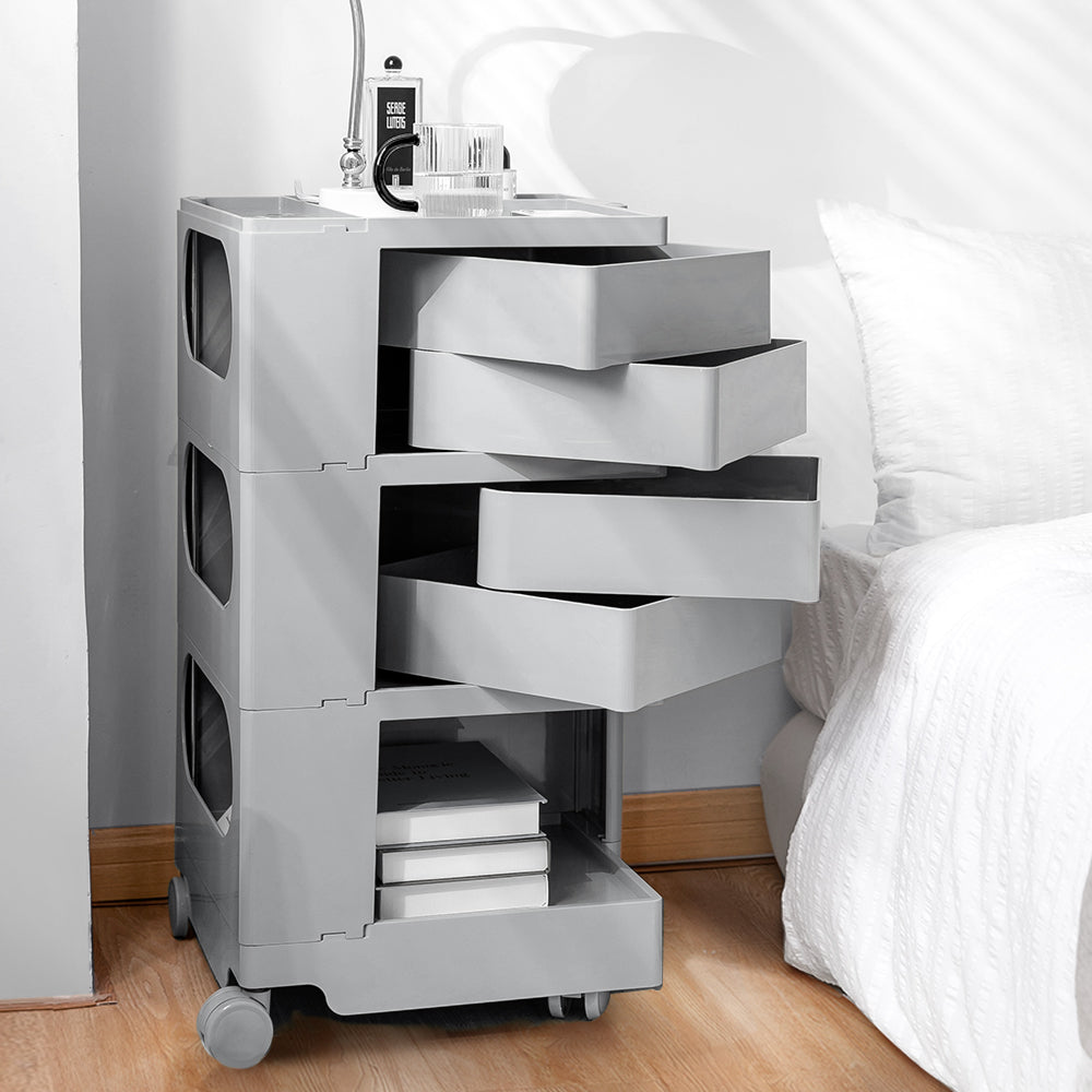 5-Tier Craft Trolley | Multipurpose Storage Cart - Grey - Homecoze