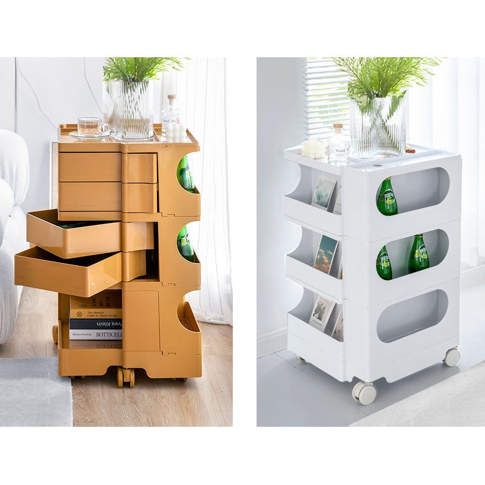 5-Tier Craft Trolley | Multipurpose Storage Cart - Pink - Homecoze