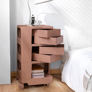 5-Tier Craft Trolley | Multipurpose Storage Cart - Pink - Homecoze