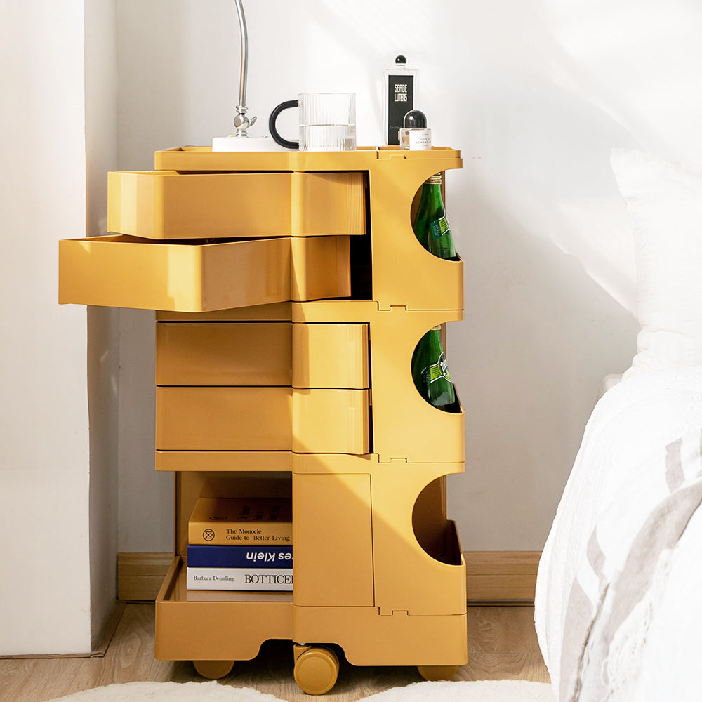 5-Tier Craft Trolley | Multipurpose Storage Cart - Yellow - Homecoze