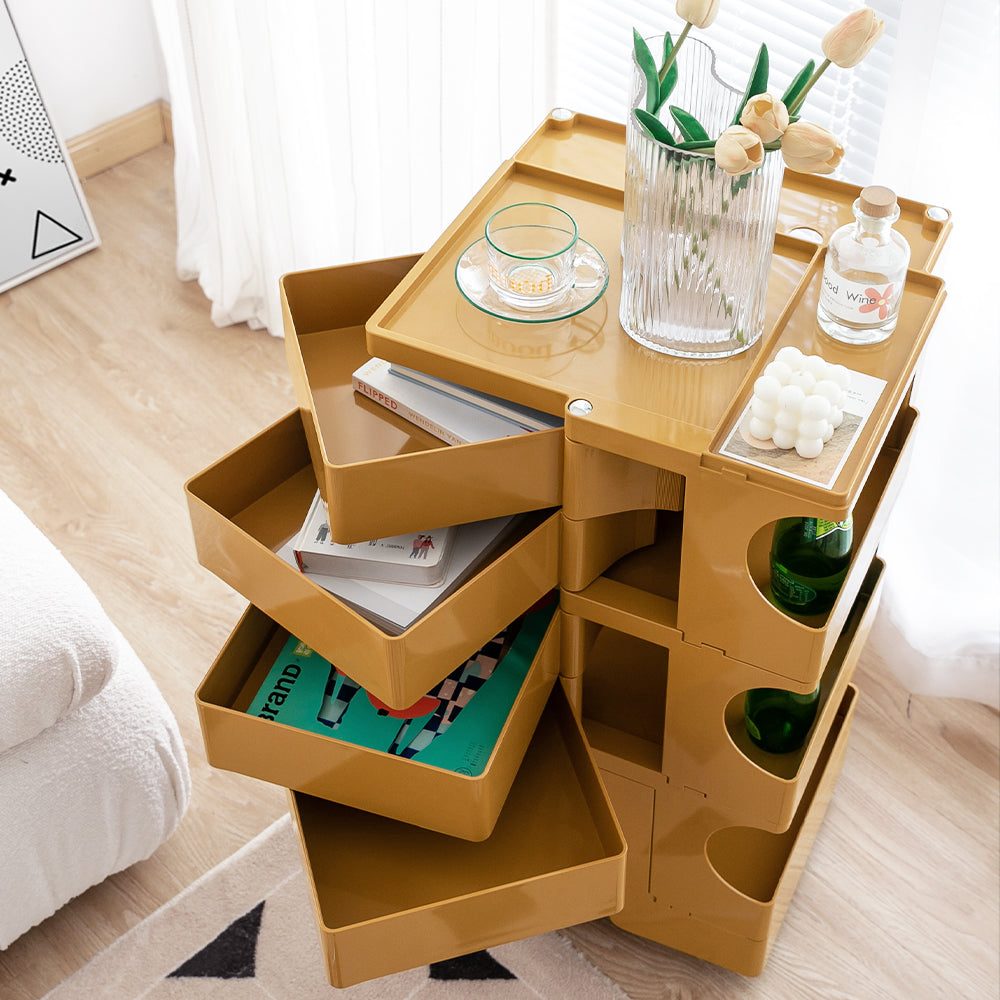 5-Tier Craft Trolley | Multipurpose Storage Cart - Yellow - Homecoze