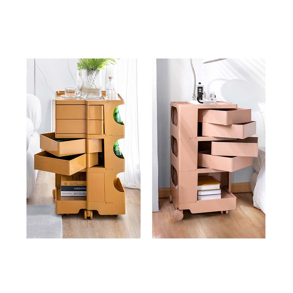 5-Tier Craft Trolley | Multipurpose Storage Cart - Yellow - Homecoze