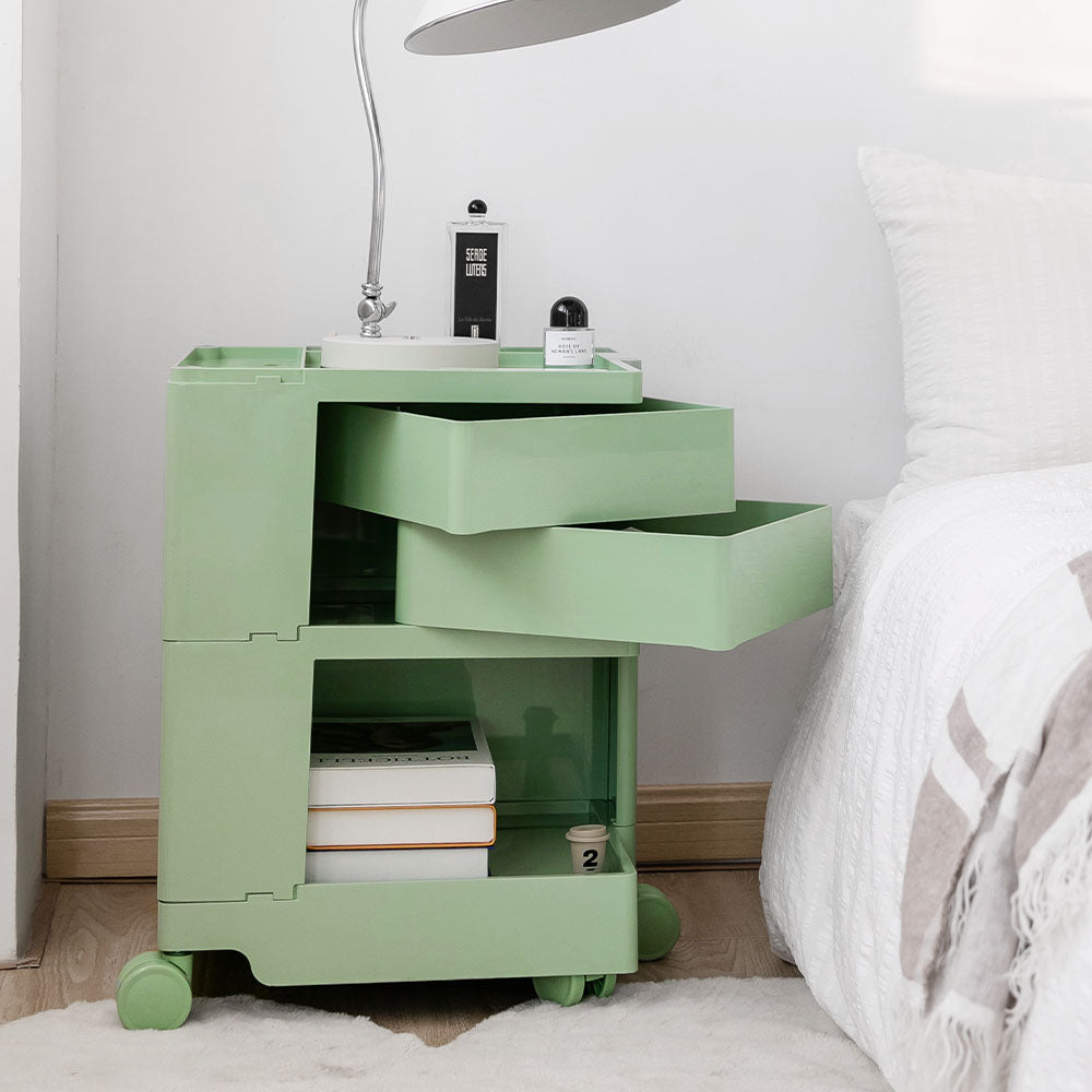 3-Tier Craft Trolley | Multipurpose Storage Cart - Green - Homecoze