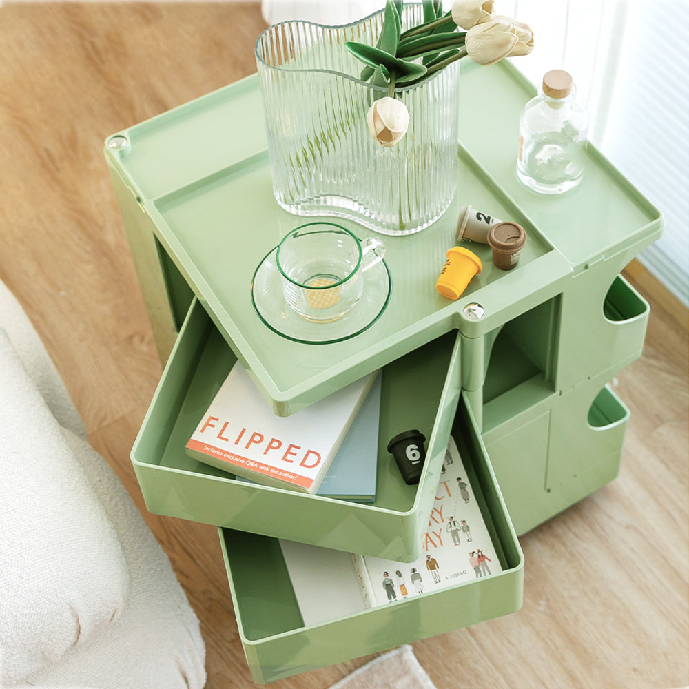 3-Tier Craft Trolley | Multipurpose Storage Cart - Green - Homecoze