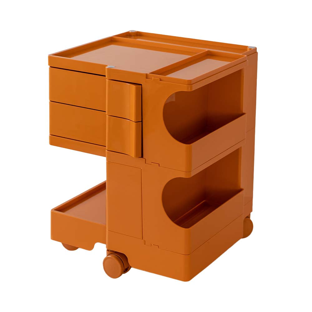3-Tier Craft Trolley | Multipurpose Storage Cart - Orange - Homecoze
