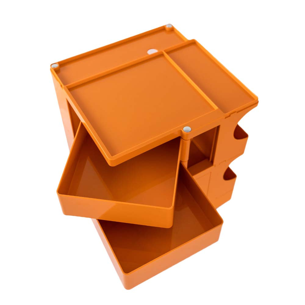 3-Tier Craft Trolley | Multipurpose Storage Cart - Orange - Homecoze