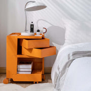 3-Tier Craft Trolley | Multipurpose Storage Cart - Orange - Homecoze