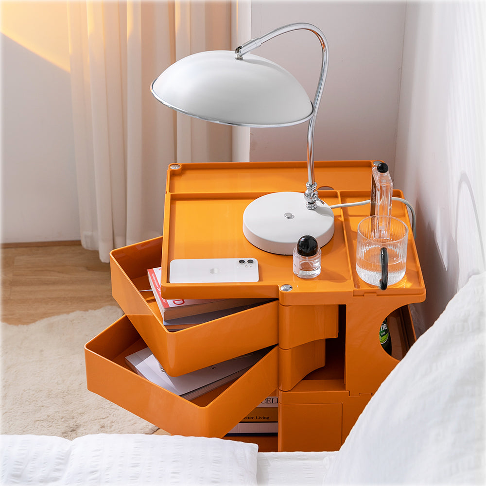 3-Tier Craft Trolley | Multipurpose Storage Cart - Orange - Homecoze