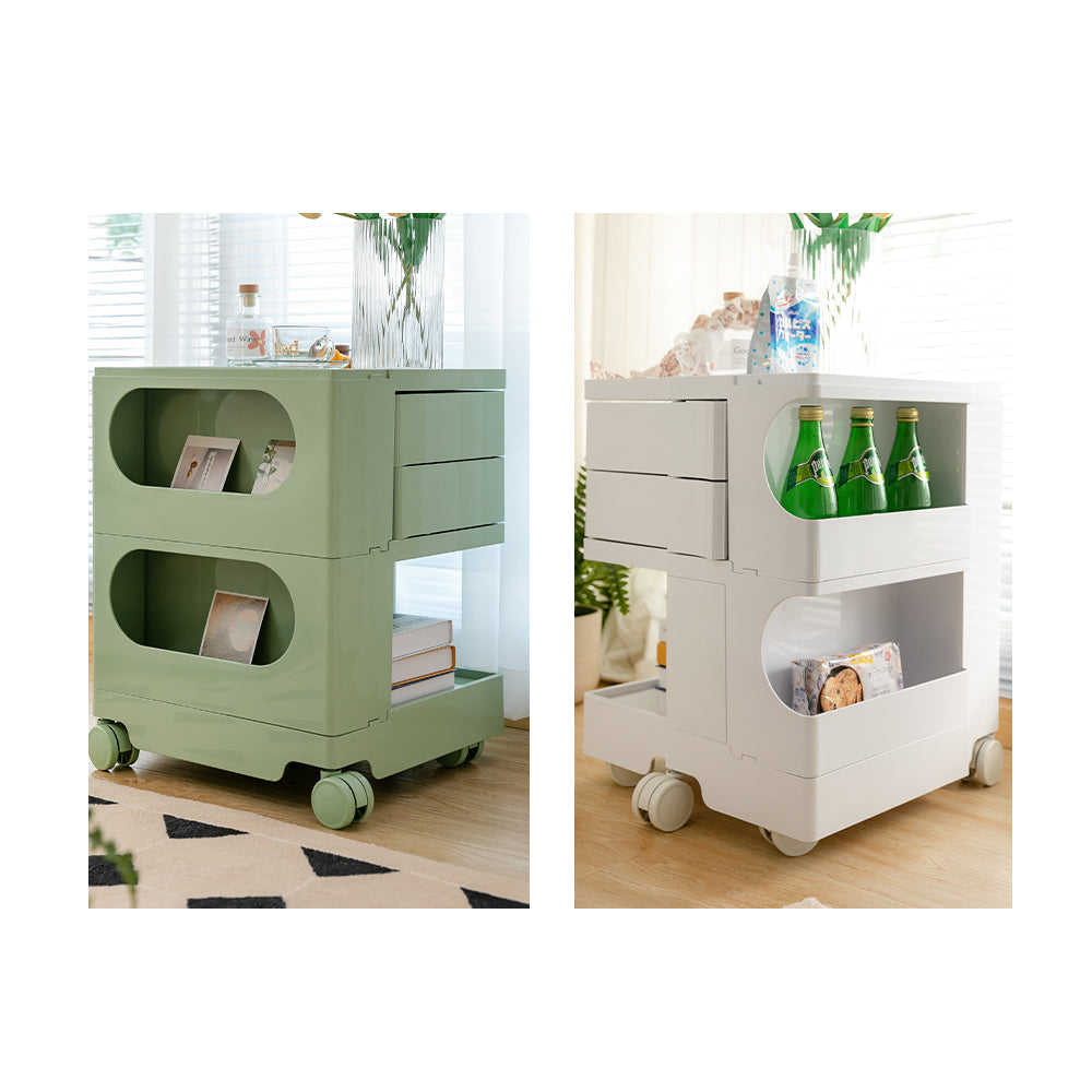 3-Tier Craft Trolley | Multipurpose Storage Cart - Orange - Homecoze