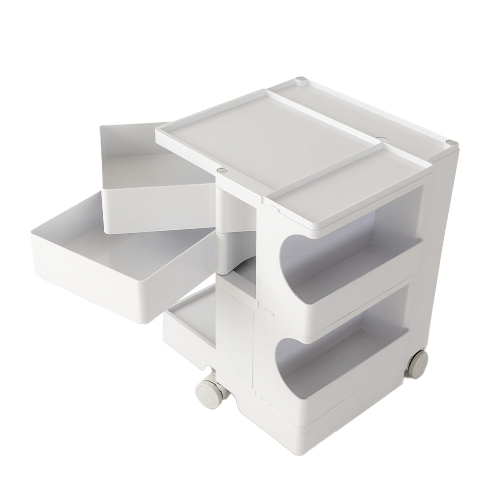3-Tier Craft Trolley | Multipurpose Storage Cart - White - Homecoze