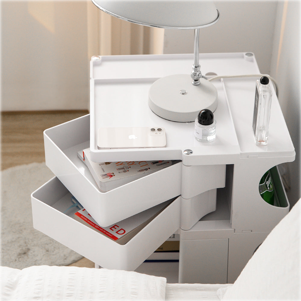 3-Tier Craft Trolley | Multipurpose Storage Cart - White - Homecoze