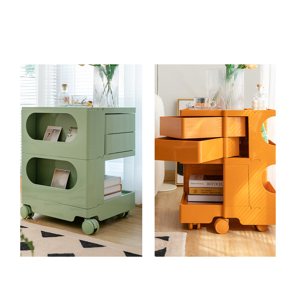 3-Tier Craft Trolley | Multipurpose Storage Cart - White - Homecoze