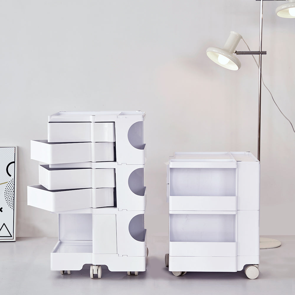 3-Tier Craft Trolley | Multipurpose Storage Cart - White - Homecoze