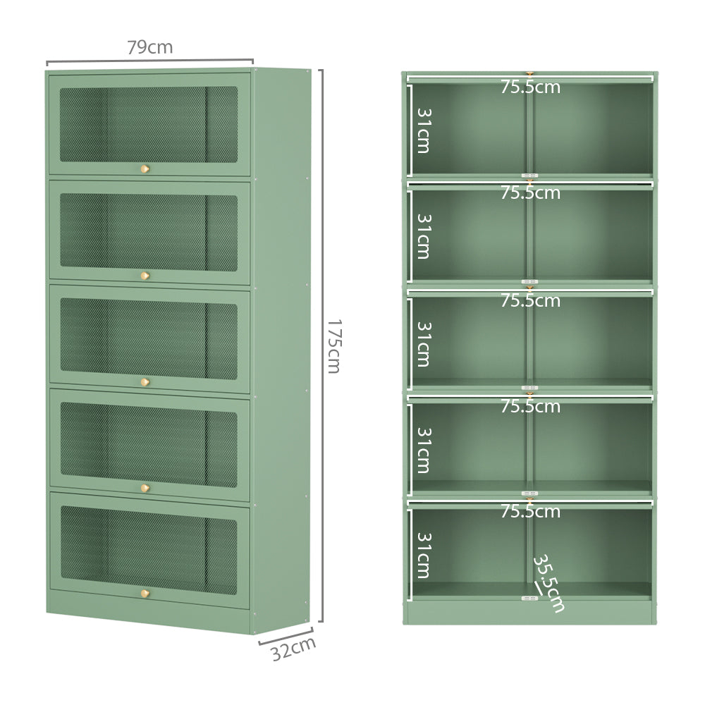 Industrial Series Buffet Sideboard Metal Locker Storage Display Cabinet - Green Homecoze