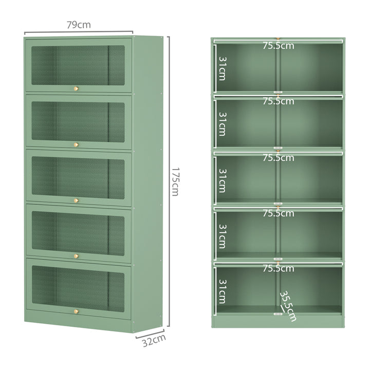 Industrial Series Buffet Sideboard Metal Locker Storage Display Cabinet - Green Homecoze