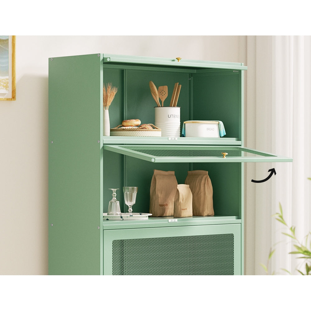 Industrial Series Buffet Sideboard Metal Locker Storage Display Cabinet - Green Homecoze