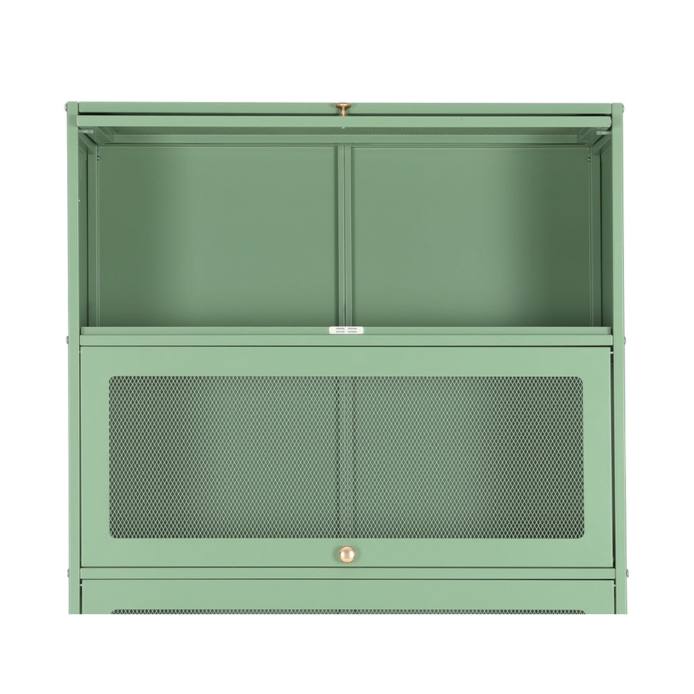 Industrial Series Buffet Sideboard Metal Locker Storage Display Cabinet - Green Homecoze