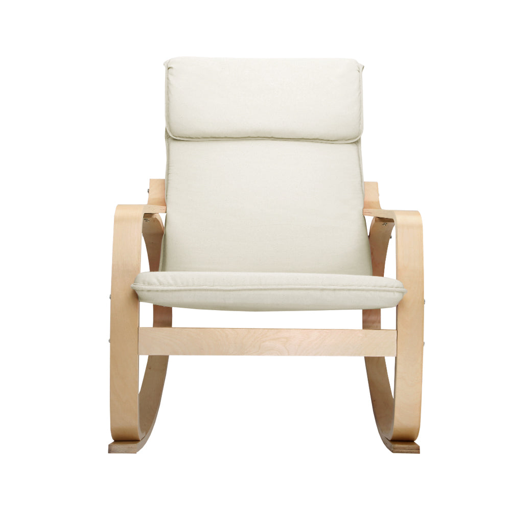 Fabric Rocking Armchair - Beige Homecoze