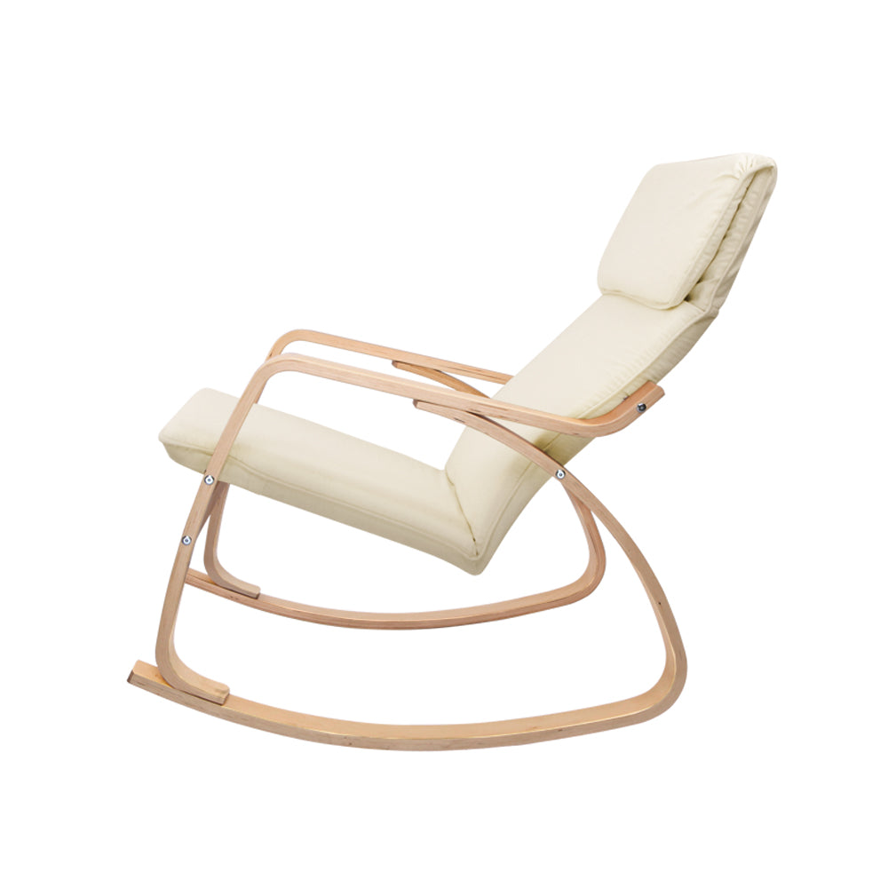 Fabric Rocking Armchair - Beige Homecoze