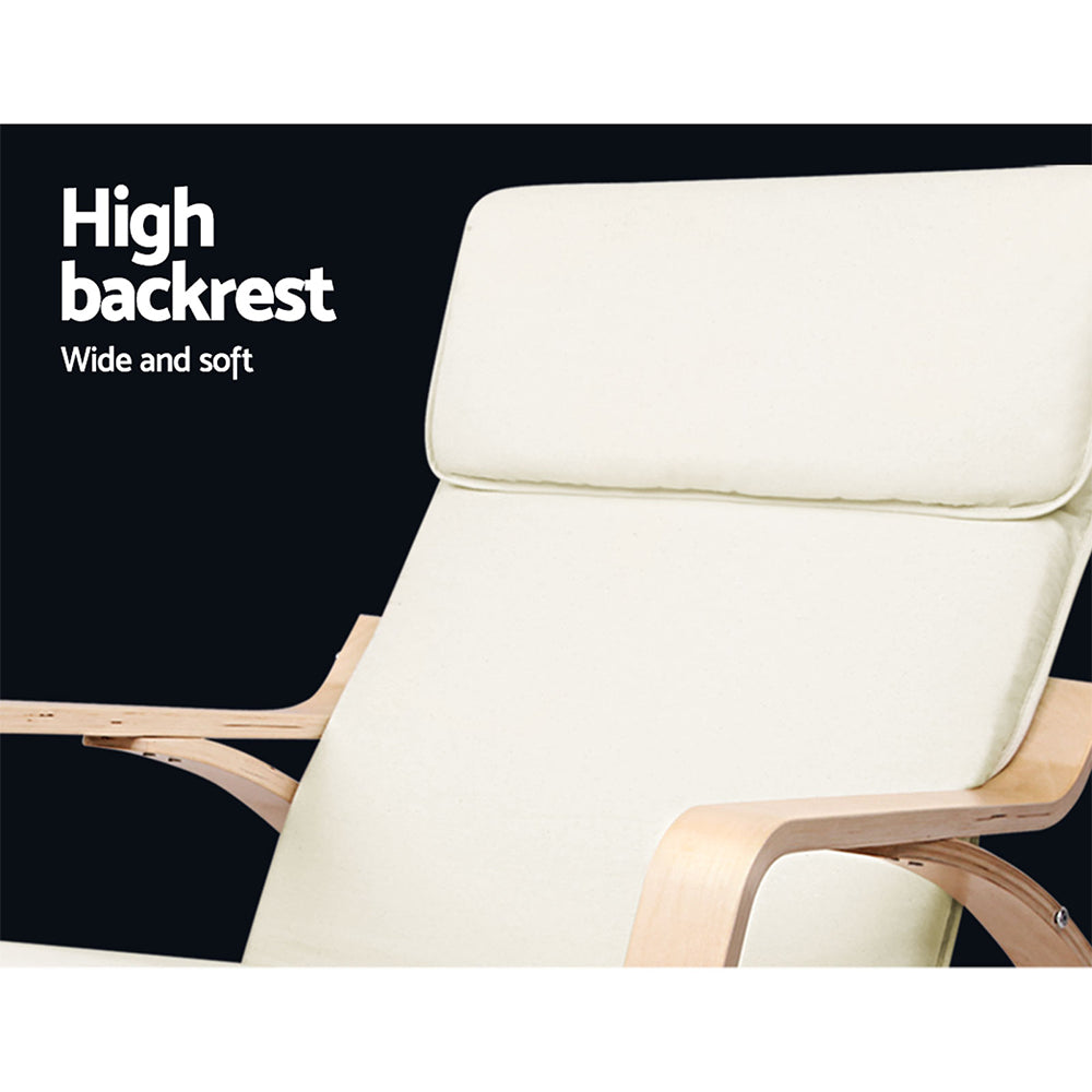 Fabric Rocking Armchair - Beige Homecoze