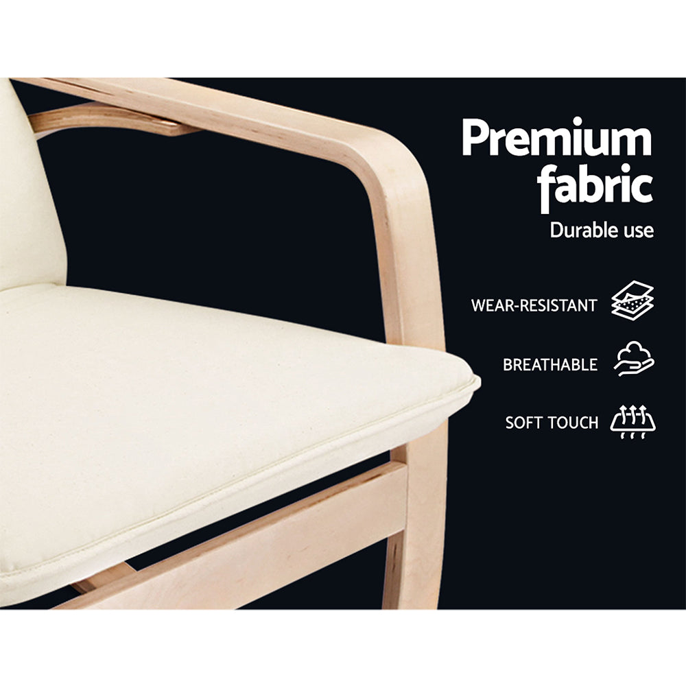 Fabric Rocking Armchair - Beige Homecoze