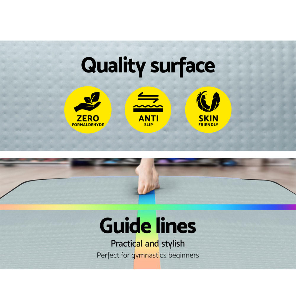 3M Air Track Gymnastics Tumbling Inflatable Exercise Mat 10cm Thick + Air Pump Homecoze