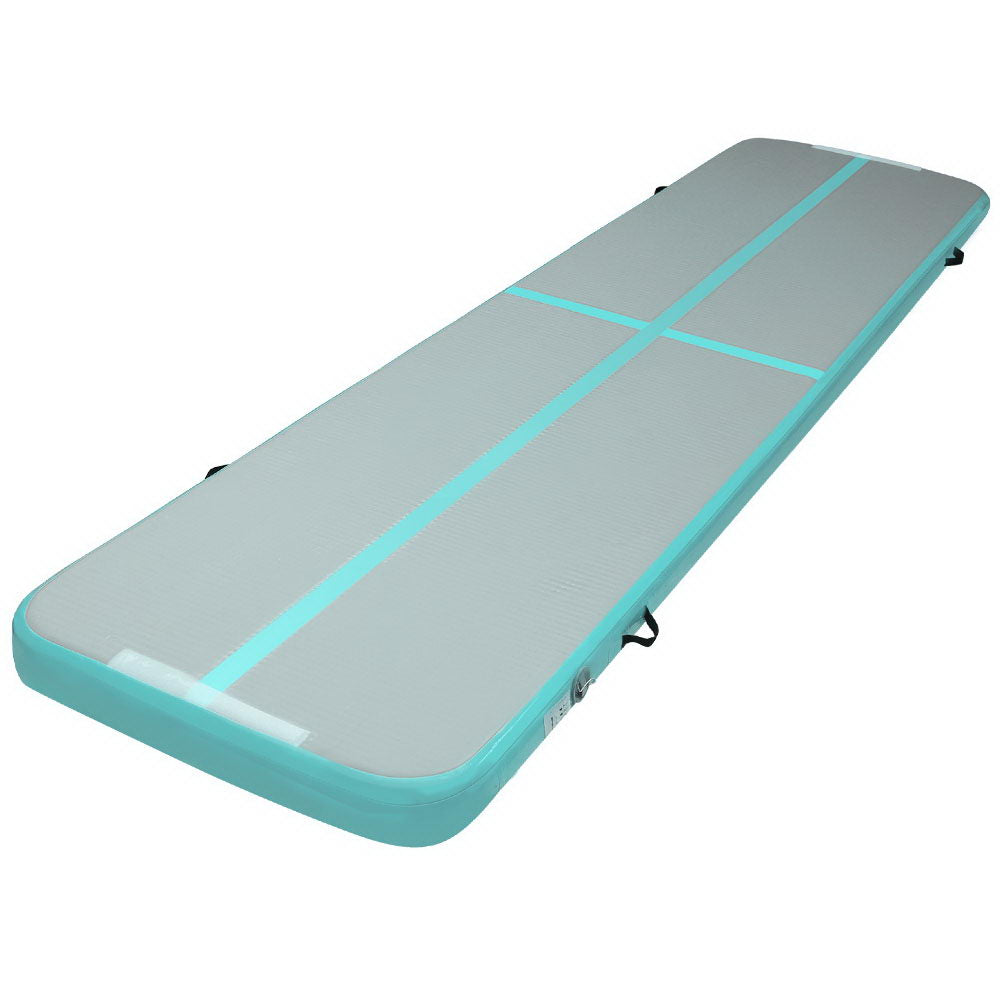 4M Air Track Gymnastics Tumbling Inflatable Exercise Mat 10cm Thick Green Homecoze