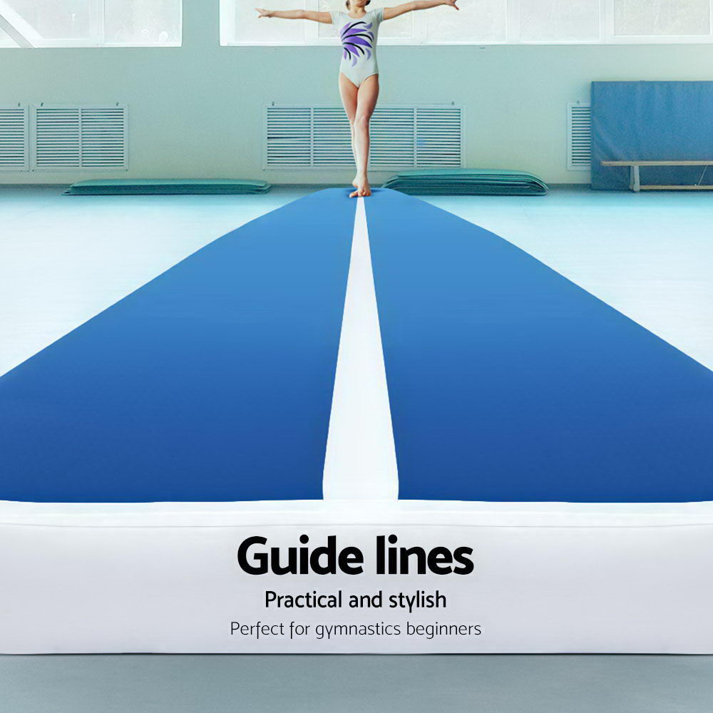 5M Air Track Gymnastics Tumbling Inflatable Exercise Mat 20cm Thick Blue Homecoze