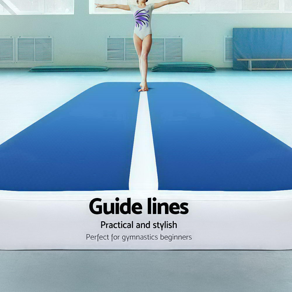 5M Air Track Gymnastics Tumbling Inflatable Exercise Mat 20cm Thick Blue with Pump Homecoze